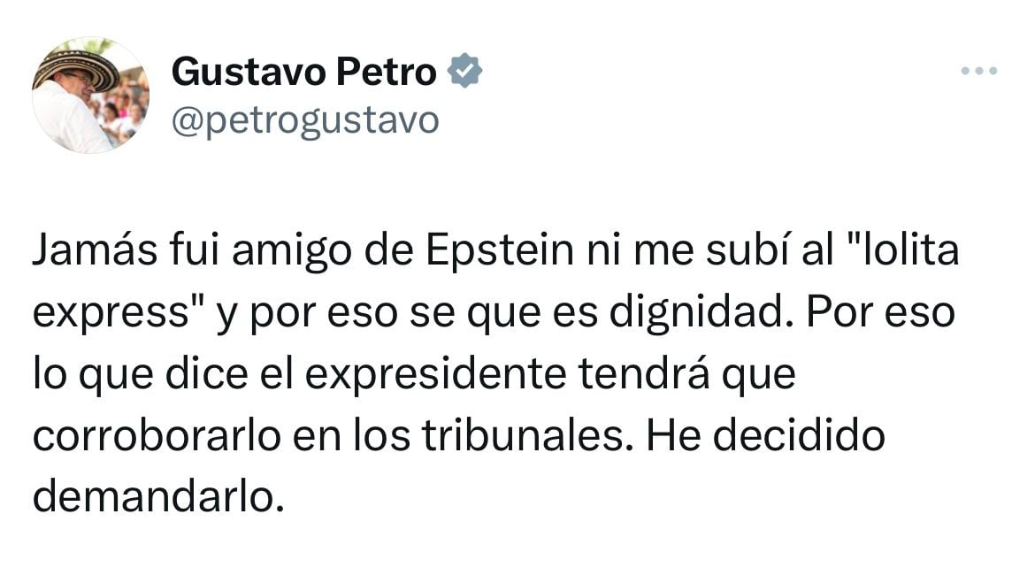 Mensaje presidente Petro contra Pastrana
