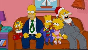 THE SIMPSONS: It's the most wonderful time of the year, and THE SIMPSONS flash forward thirty years and realize that the apple doesn't fall far from the tree in the all-new &quot;Holidays of Future Passed&quot; episode of THE SIMPSONS airing Sunday, Dec. 11 (8:00-8:30 PM ET/PT) on FOX.  THE SIMPSONS &#x2122; and &#xa9; 2011 TCFFC ALL RIGHTS RESERVED.