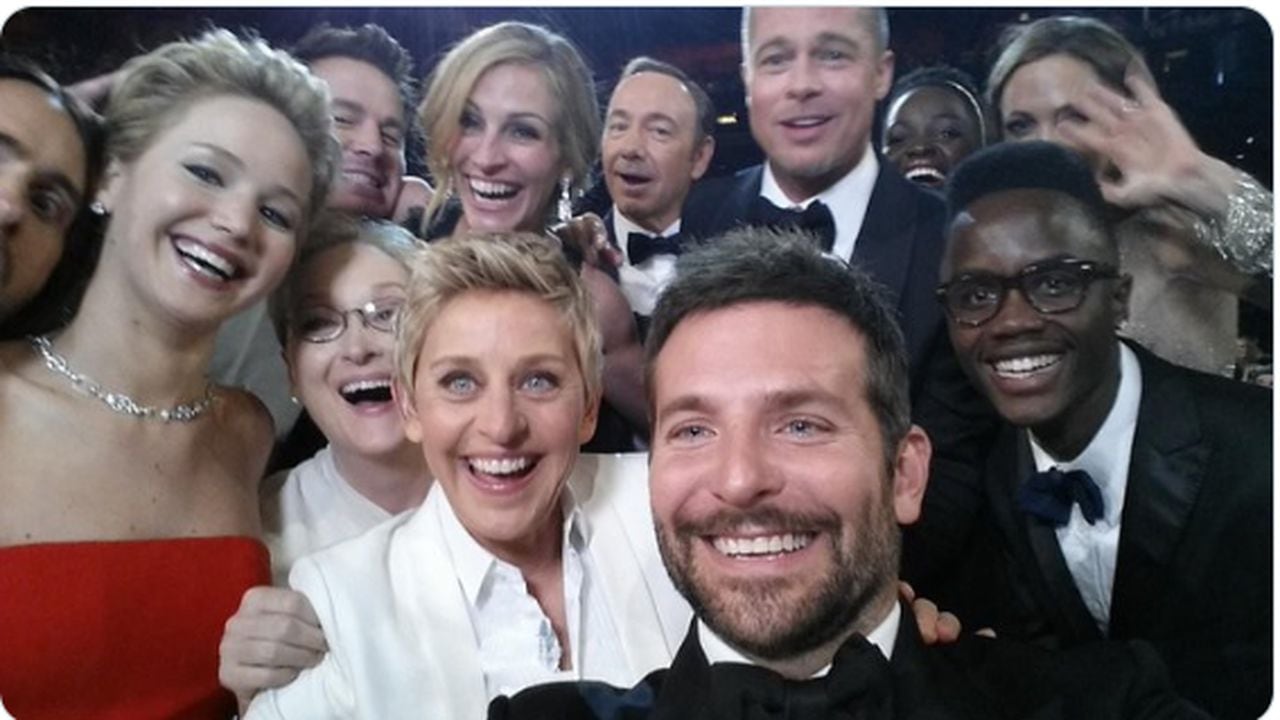 Esta foto fue tomada en la gala de los Premios Óscar en el año 2014.