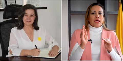 La secretaria de Salud del Valle, María Cristina Lesmes y la ministra de Salud, Carolina Corcho.