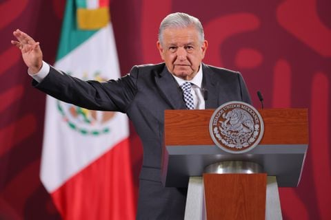 Presidente de México durante sus habituales "mañaneras" desde el Palacio Presidencial