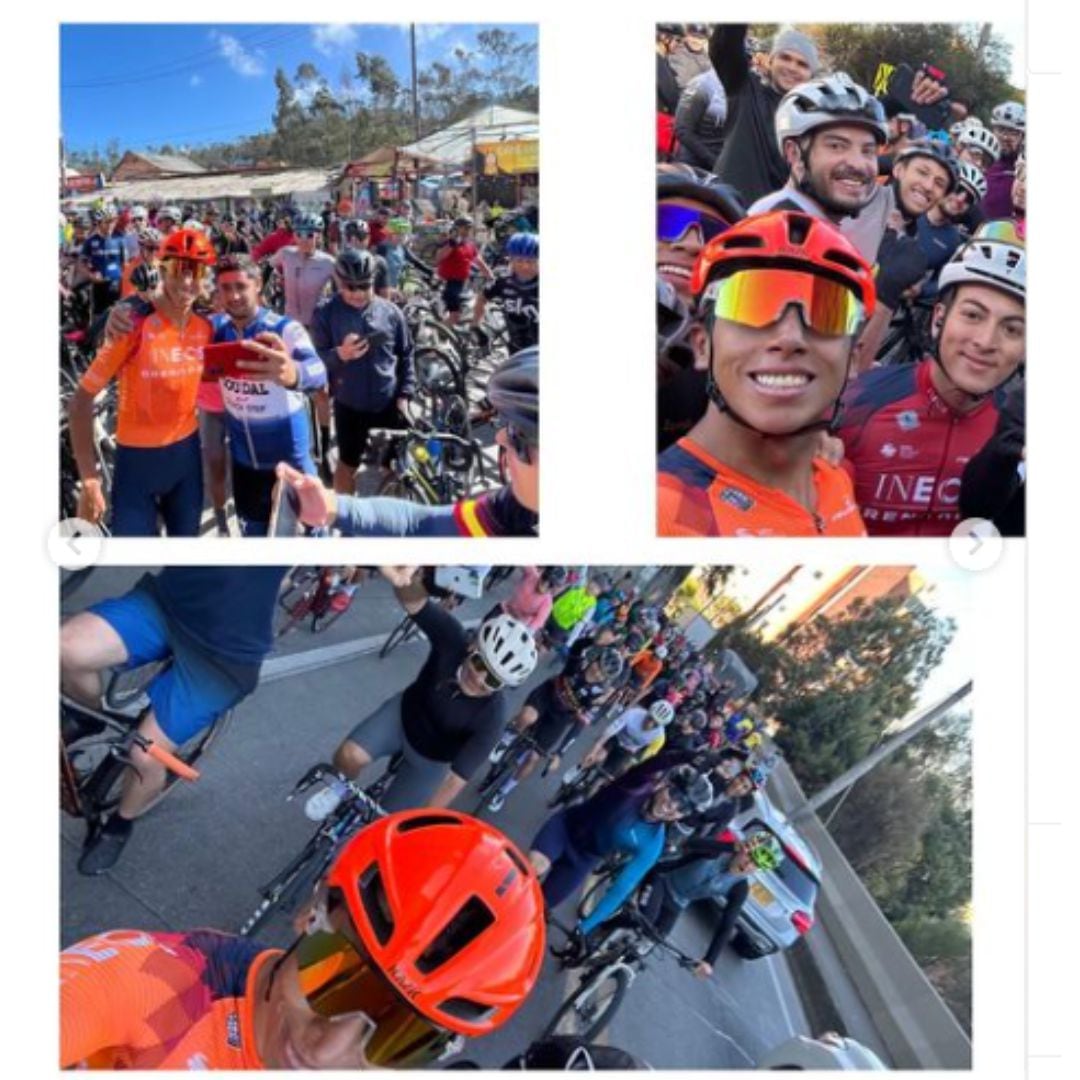 El ciclista de Zipaquirá compartió con sus seguidores mientras realizaba un entrenamiento.