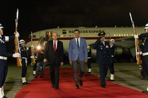 El presidente del gobierno español llega a Colombia a reunirse por primera vez con Gustavo Petro como presidente de Colombia. Foto: Presidencia de Colombia.