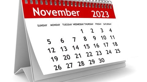 Calendario noviembre 2023