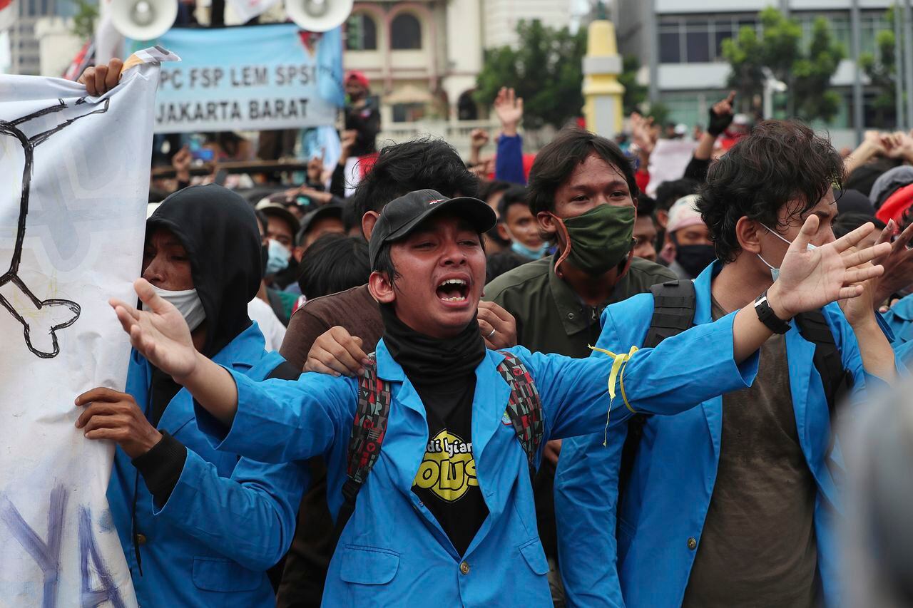 Protesta por los derechos laborales en Indonesia
