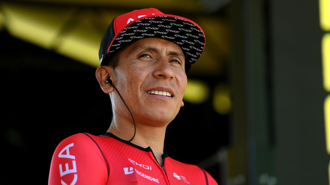 MEGEVE, FRANCE - JULY 12: Nairo Alexander Quintana Rojas of Colombia and Team Arkéa - Samsic during the team presentation prior to the 109th Tour de France 2022, Stage 10 a 148,1km stage from Morzine to Megève 1435m / #TDF2022 / #WorldTour / on July 12, 2022 in Megeve, France. (Photo by Alex Broadway/Getty Images)