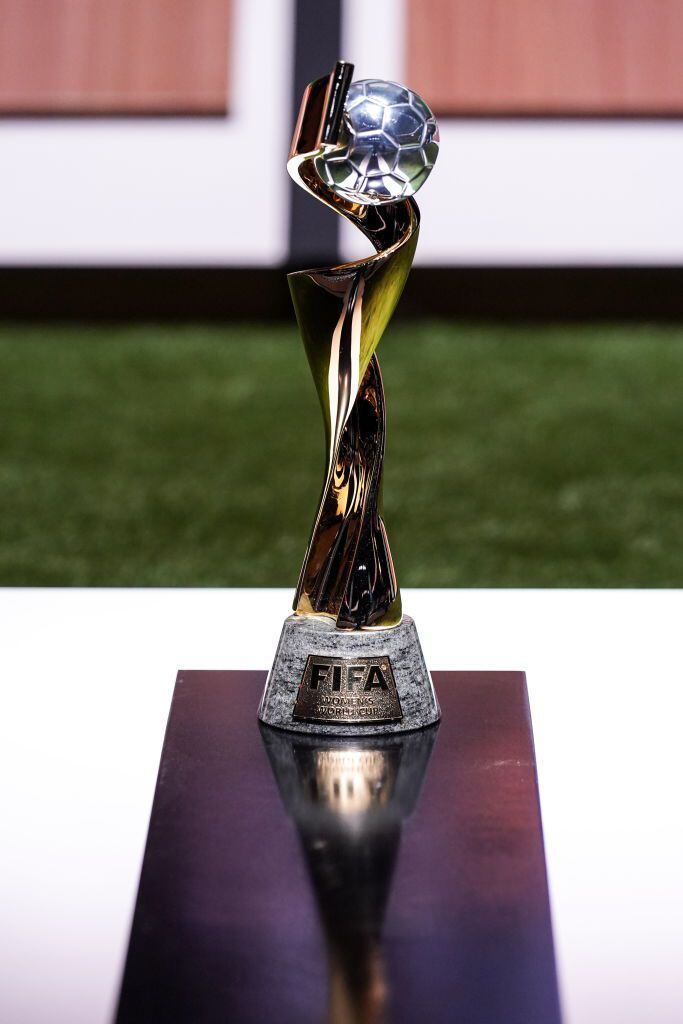 KIGALI, RWANDA - MARCH 16: A general view of the FIFA Women's World Cup Trophy during the 73rd FIFA Congress at BK Arena on March 16, 2023 in Kigali, Rwanda. (Photo by Pascal Bitz - FIFA)