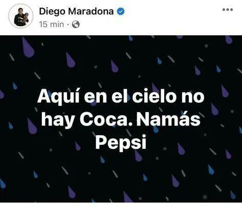 Mensajes desde la cuenta oficial de Diego Maradona, publicador por un hacker.