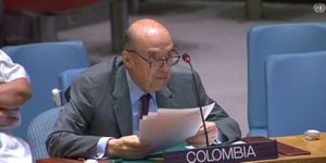 Álvaro Leyva durante su intervención en el Consejo de Seguridad de la ONU