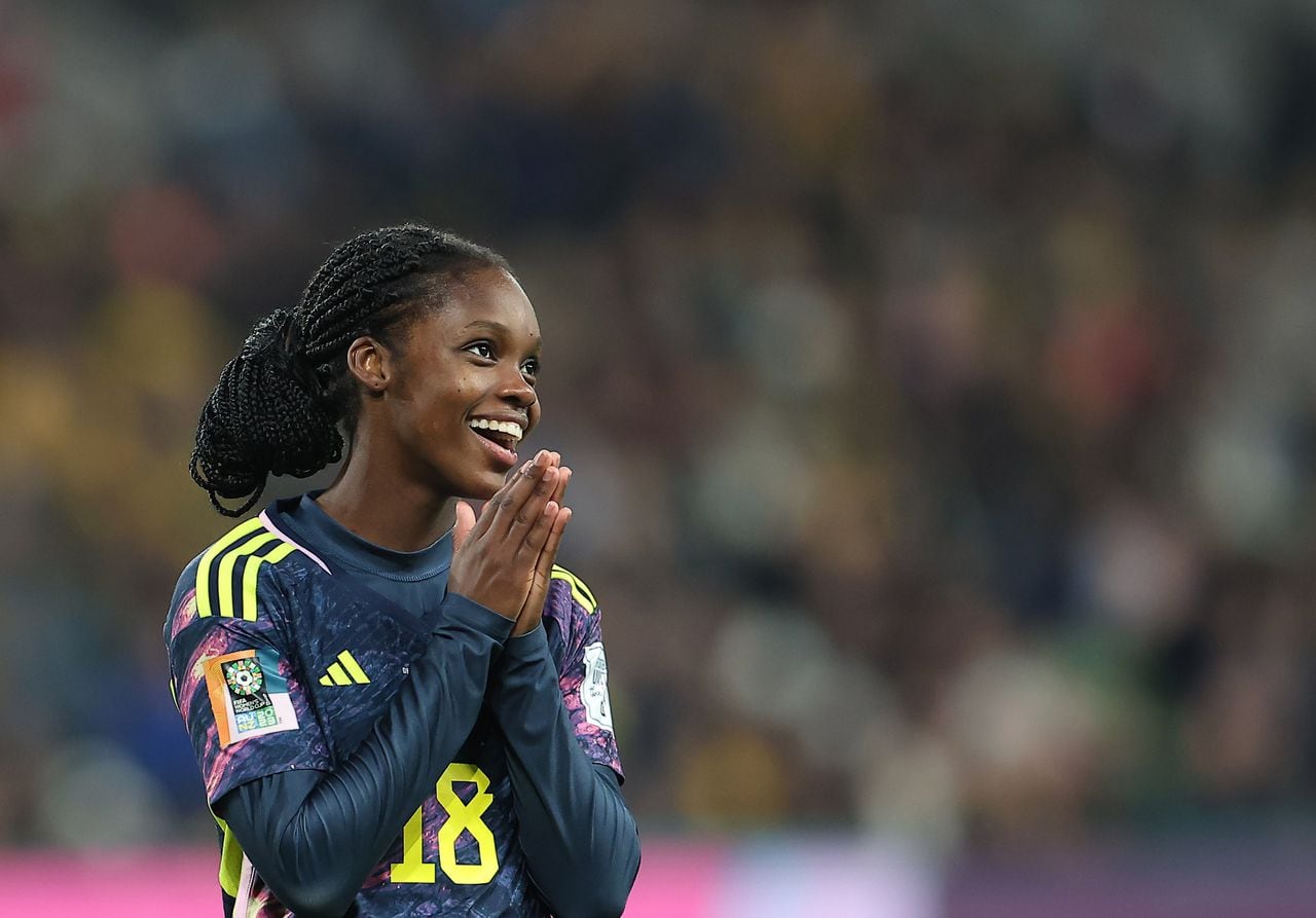 Colombia's Linda Caicedo reacts during the round of 16 match between Colombia and Jamaica at the 2023 FIFA Women's World Cup in Melbourne, Australia, Aug. 8, 2023. (Photo by Ding Xu/Xinhua via Getty Images)