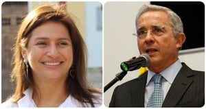 Paola Holguín y Álvaro Uribe.