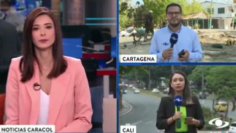 Periodistas de 'Noticias Caracol' vivieron inesperada situación en vivo.