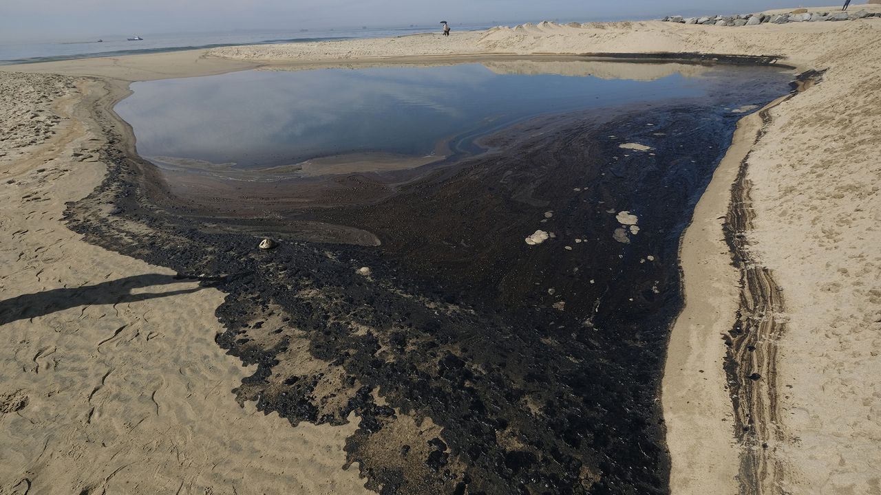 En Imágenes Derrame de petróleo llegó la playas de Huntington Beach, California