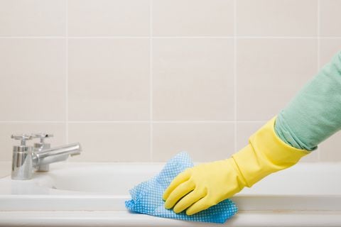 Limpiar, limpieza, baño, guantes