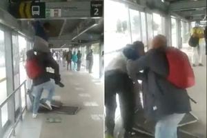 Valiente ciudadano se enfrenta a ladrón cuando intentaba llevarse varias láminas de la estación de TransMilenio.