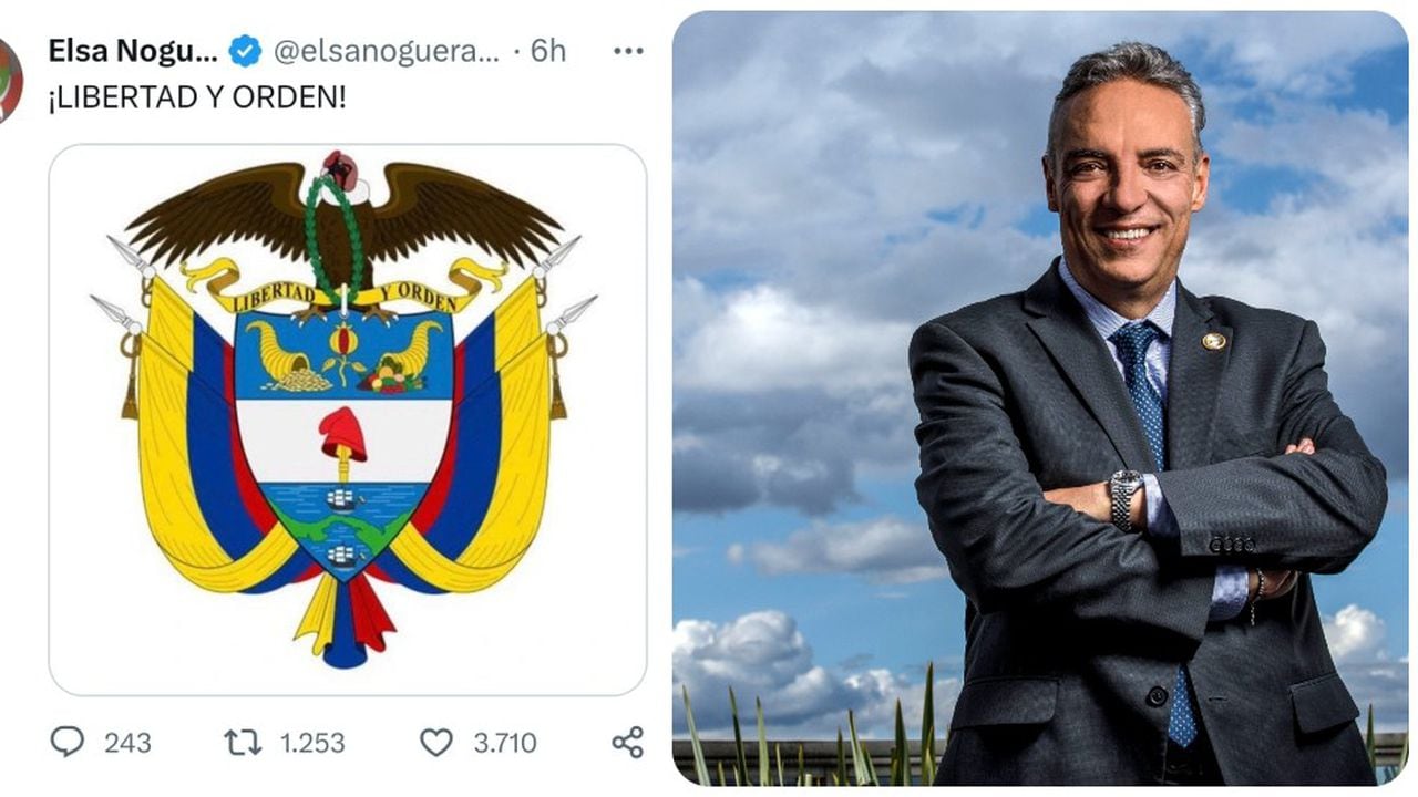 El escudo de Colombia y Roberto Jairo Jaramillo.