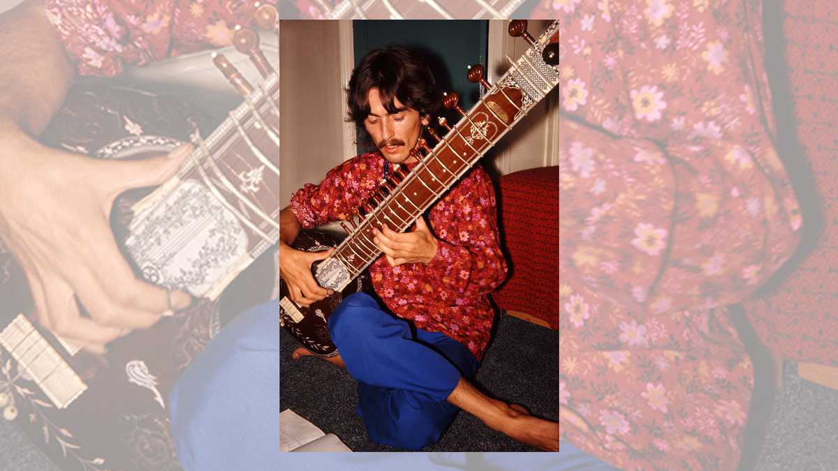 George Harrison playing sitar