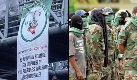 Investigan pancartas del Clan del Golfo en Bogotá.