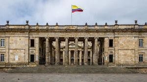 Capitolio y Congreso Nacional de Colombia situado en la Plaza de Bolívar - Bogotá, Colombia