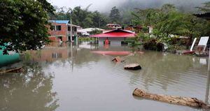 El deslizamiento en la palma también generó inundación en la zona. Foto: Unidad Administrativa para la Gestión del Riesgo y Atención de Desastres Cundinamarca