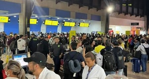 Protestas en el aeropuerto internacional José María Córdova de Rionegro.