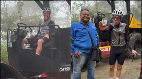 Rigoberto Urán se baja de la bicicleta y ayuda a limpiar las carreteras de Antioquia