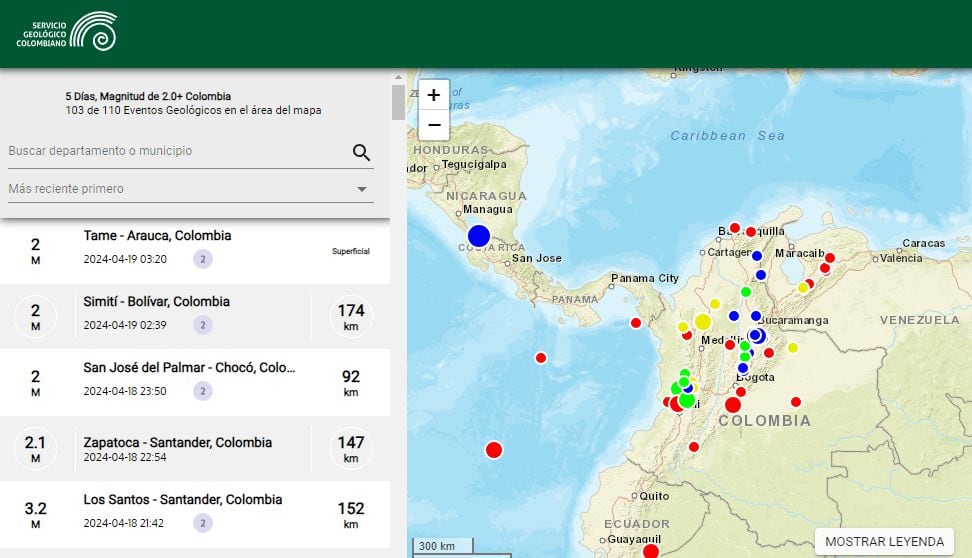 El SGC es la entidad encargada de registrar la actividad sísmica en Colombia.