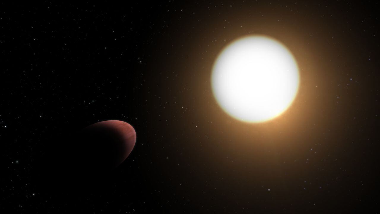 Impresión artística del planeta WASP-103b y su estrella anfitriona.