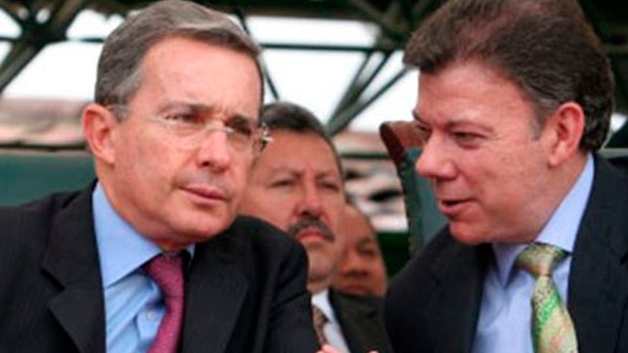 Álvaro Uribe Vélez y Juan Manuel Santos