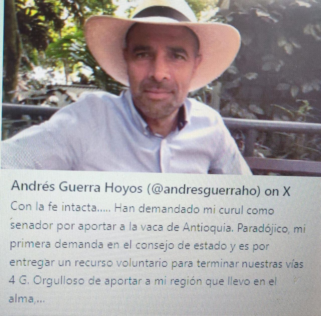 Publicación del Congresista Andrés García