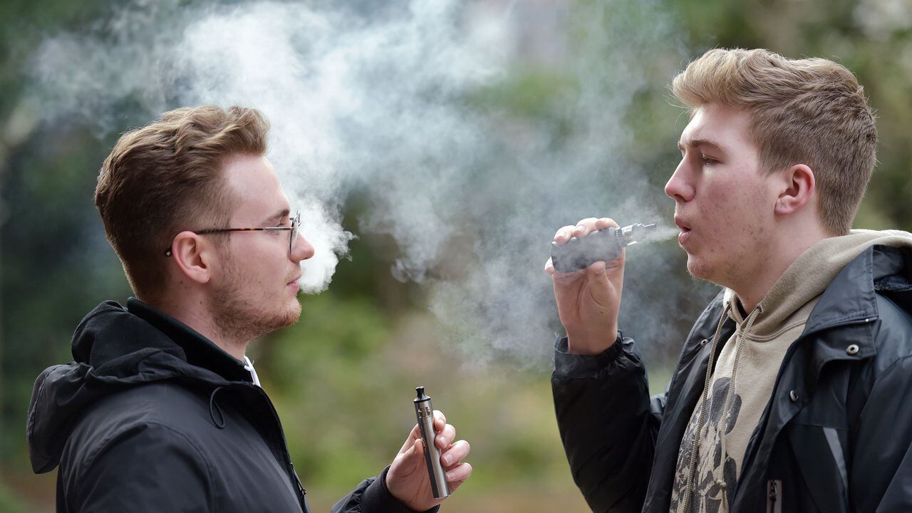 Stock photo of men vaping. PA Photo. Picture date: Friday February 21, 2020. Photo credit should read: Nick Ansell/PA Wire (Photo by Nick Ansell/PA Images via Getty Images)