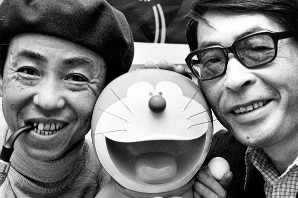 Hiroshi Fujimoto (izquierda) y Motoo Abiko (derecha) son los coautores de la exitosa serie de historietas 'Doraemon'.