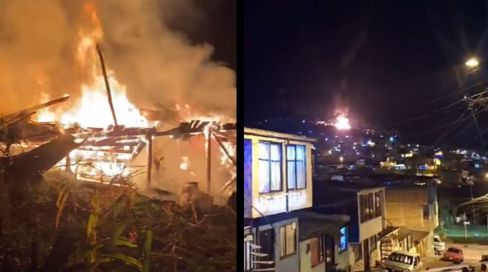 Incendio en Manizales este 4 de diciembre.
