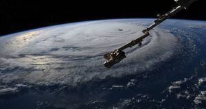 Imagen del huracán Florence desde la Estación Espacial Internacional de la NASA.  Foto:  Alexander Gerst/astronauta NASA