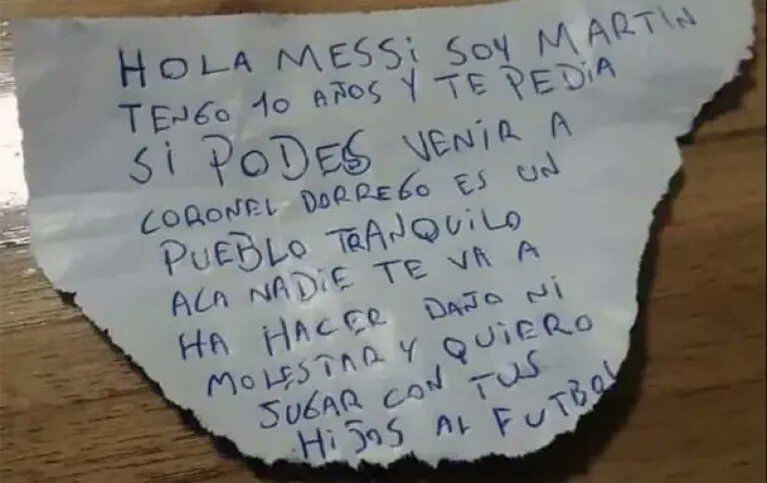 Menor de diez años envió sentida carta a Messi.