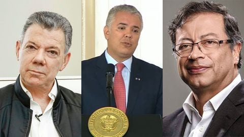 Juan Manuel Santos, Iván Duque y Gustavo Petro.