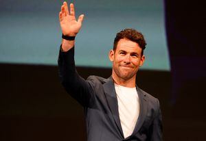 FILE PHOTO: Cycling - 2023 Tour de France Presentation - Le Palais des Congres de Paris, Paris, France - October 27, 2022 Mark Cavendish before the presentation REUTERS/Sarah Meyssonnier/File Photo