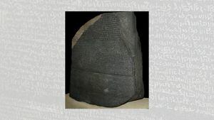 La piedra de Rosetta expuesta en el British Museum.