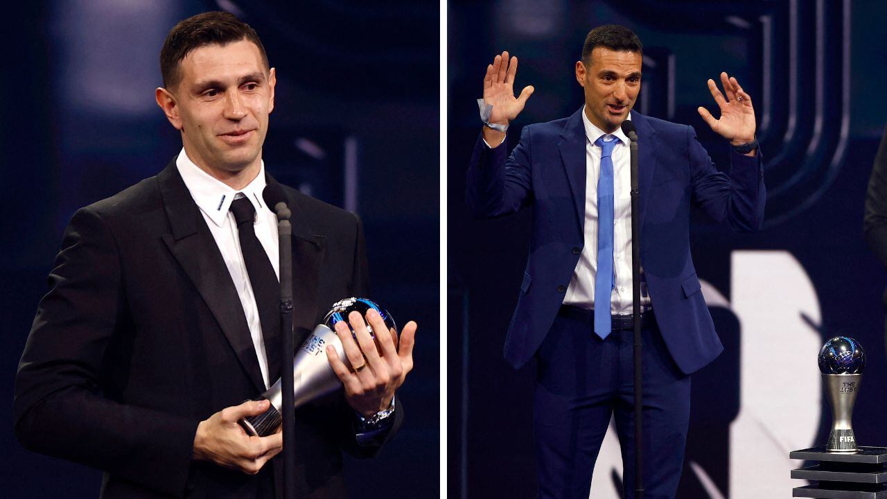 'Dibu' Martínez y Lionel Scaloni dieron a Argentina dos premios The Best por la temporada 2022.