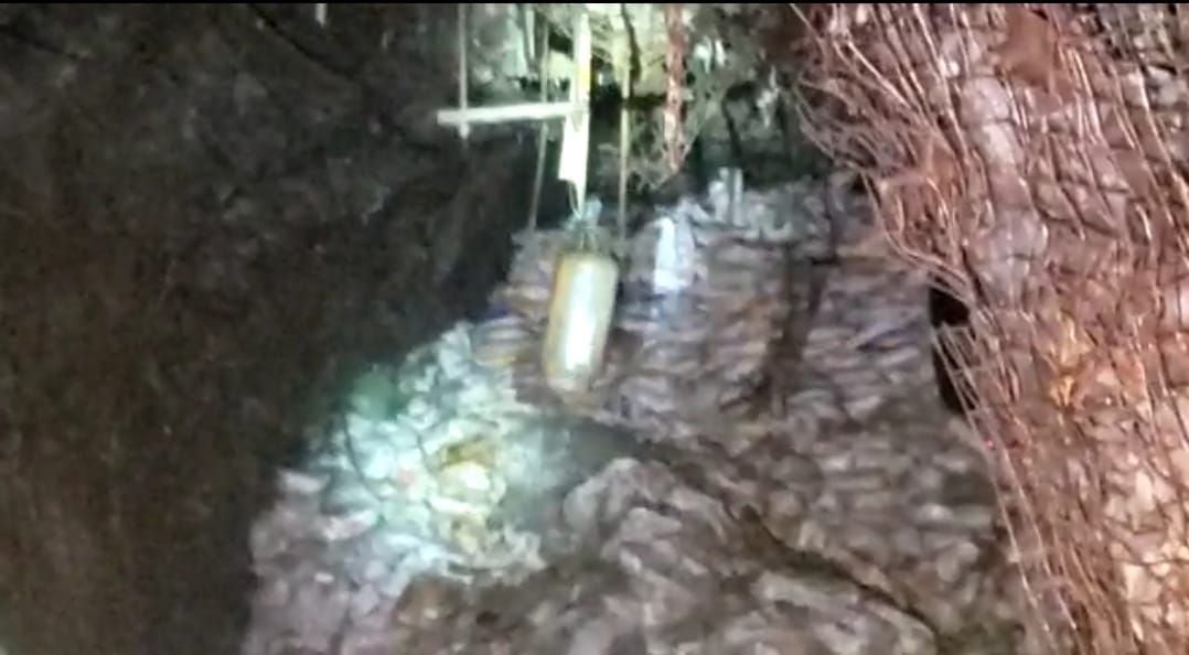 Explosivos ubicados al interior de la mina de Buritacá.
