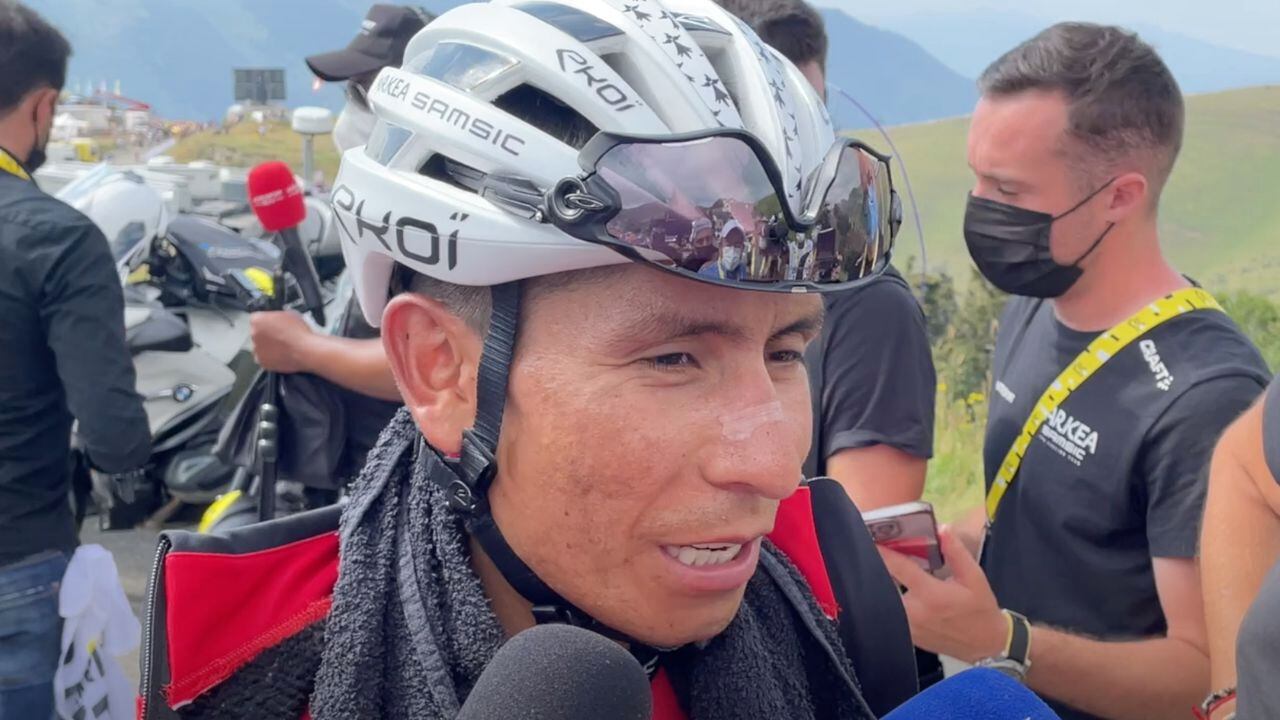 Tour de Francia 2022: Nairo Quintana en la línea de meta de la etapa 18 en Peyragudes.