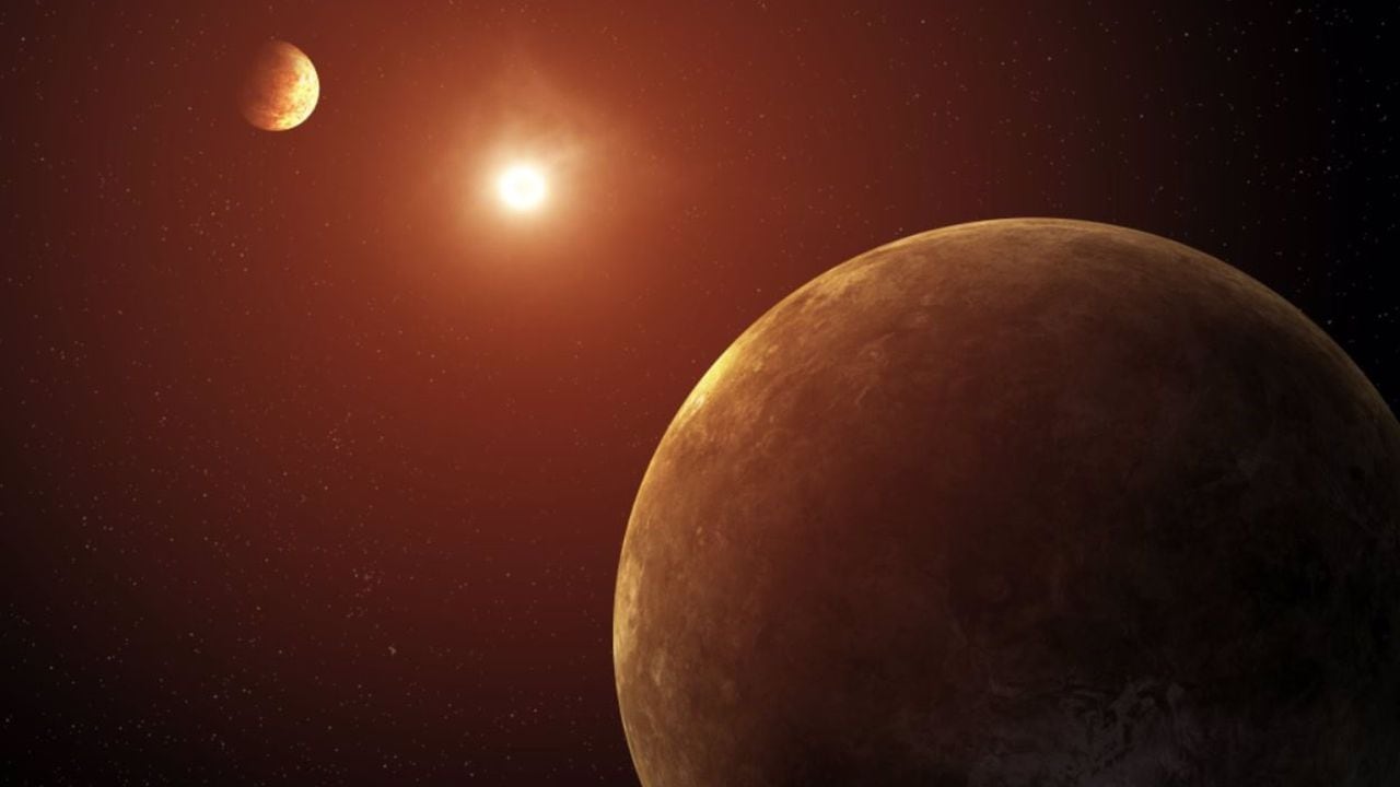 Dos de los siete planetas descubiertos orbitando una estrella similar al Sol.