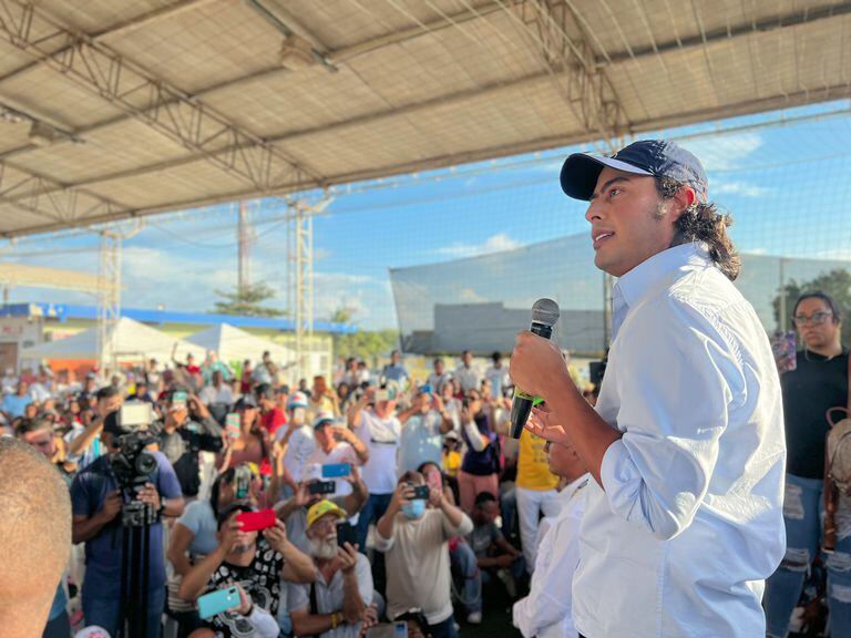 Nicolás Petro en un evento político en Soledad, Atlántico.