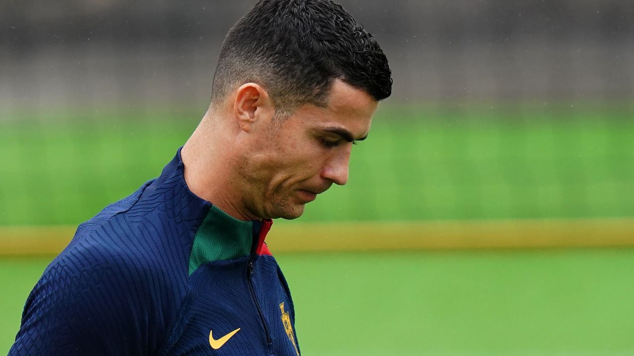 Cristiano Ronaldo en entrenamiento con Portugal.