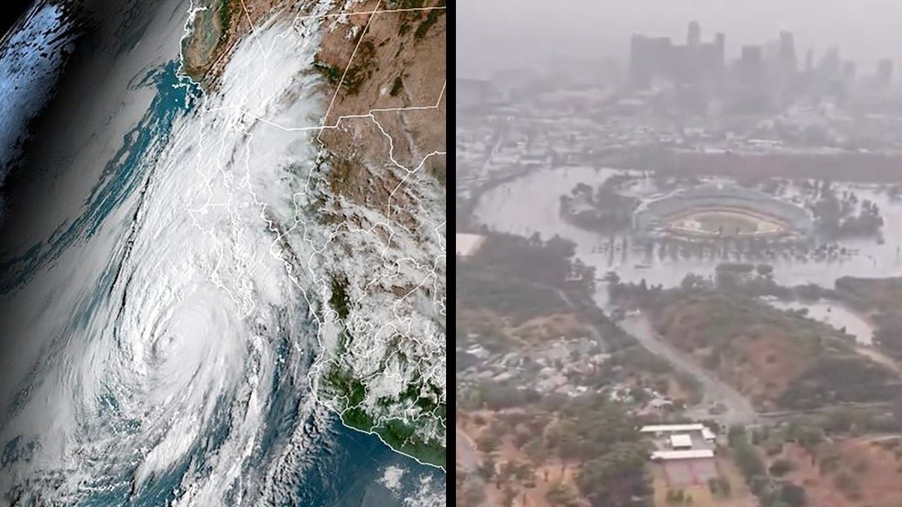 Imágenes apocalípticas tras paso del huracán Hilary en California; estadio  de los Dodgers está bajo el agua por fuertes lluvias