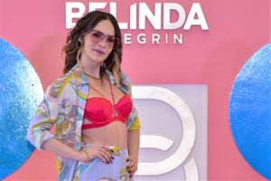 MEXICO CITY, MEXICO - MARCH 12: Belinda poses for photos during the presentation of Belinda Peregrin new collection by Price Shoes  at Price Shoes Arco Norte on March 11, 2020 in Mexico City, Mexico. (Photo by Medios y Media/Getty Images)