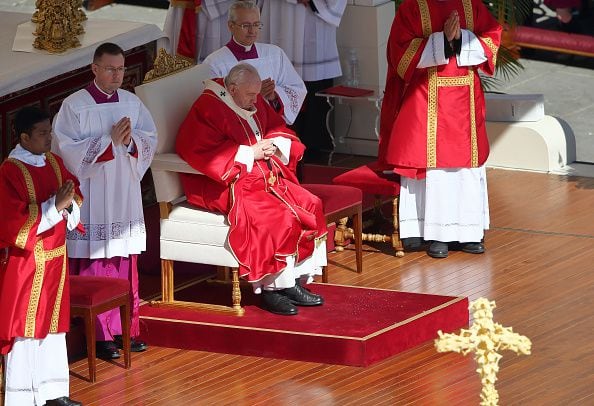 El papa Francisco durante la misa del Domingo de Ramos, primer día de la Semana Santa.