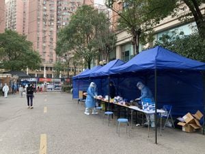 El puesto de votación ubicado en el Consulado de Colombia en Shanghái, en la República Popular China