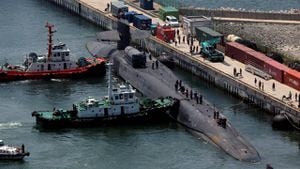 Submarino de propulsión nuclear estadounidense llegó al puerto surcoreano de Busan.