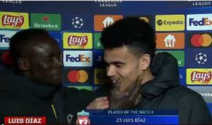Mané sorprendió a Luis Díaz en plena entrevista y lo felicitó por partidazo en Champions